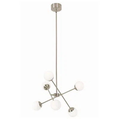 Afx Pearl 24" Wide Satin Nickel 6-light Led Chandelier
