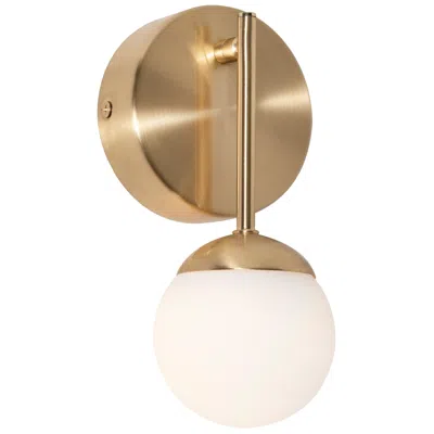 Afx Pearl 8 1/2" High Satin Brass Led Wall Sconce