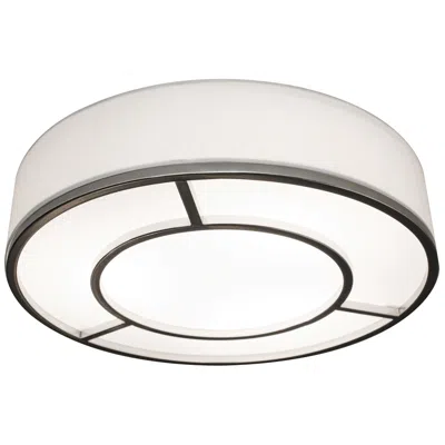 Afx Reeves 20" Wide Satin Nickel, White Led Flush Mount