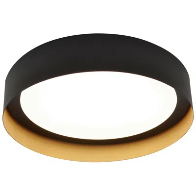 Afx Reveal 12" Wide Black, Gold, White Led Flush Mount