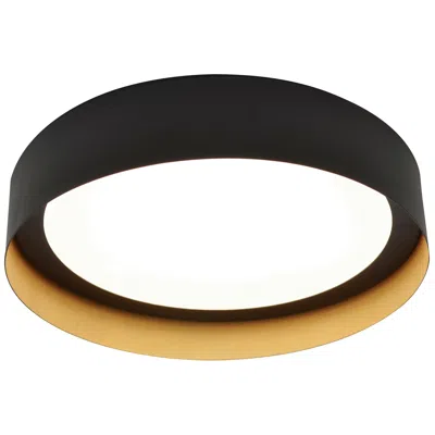 Afx Reveal 16" Wide Black, Gold, White Led Flush Mount