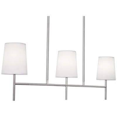 Afx Rose 36" Wide 3-light Candelabra Base Satin Nickel Linear Pendant In White