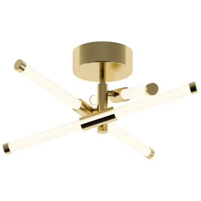 Afx Rusnak 15.5" Wide Satin Brass Led Semi-flush Mount In Gold