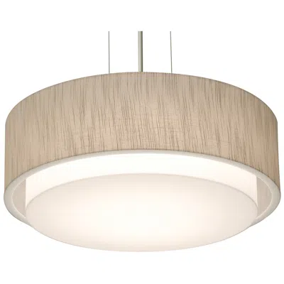 Afx Sanibel 16" Wide Satin Nickel Drum Pendant Light In Brown