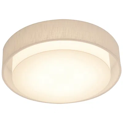 Afx Sanibel 16" Wide White Jute Shade Led Drum Ceiling Light
