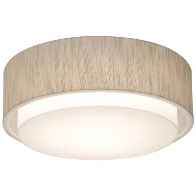 Afx Sanibel 16" Wide White With Dark Jute Shade Led Drum Ceiling Light