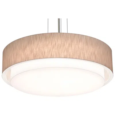 Afx Sanibel 32" Wide Satin Nickel Led Pendant With Jute Shade