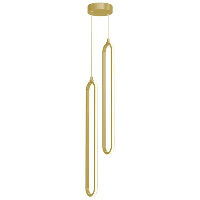 Afx Sienna 5" Wide 2-light Gold Led Pendant