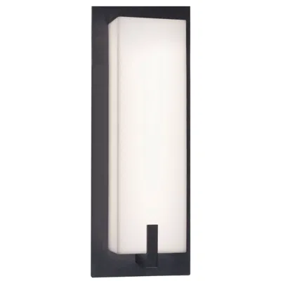Afx Sinclair 10" High Black Led Wall Sconce With White Acrylic Shade