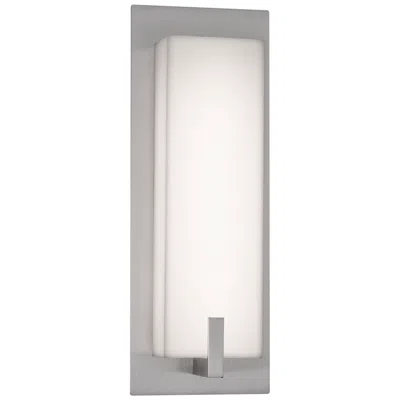 Afx Sinclair 10" High Satin Nickel Led Wall Sconce With White Acrylic Shade In Gray