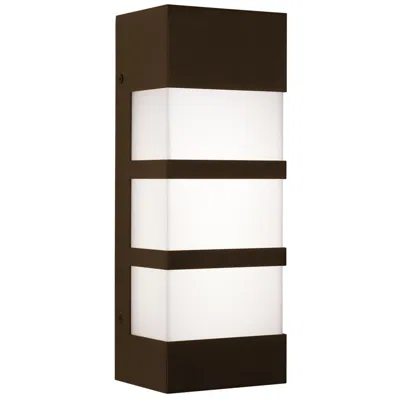 Afx State 12.01" High Bronze Led Outdoor Sconce With White Acrylic Shade