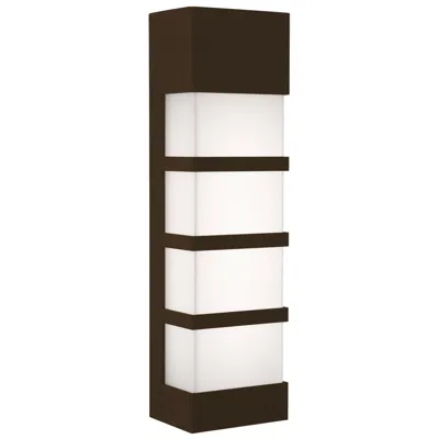 Afx State 17.01" High Bronze Led Outdoor Sconce With White Acrylic Shade