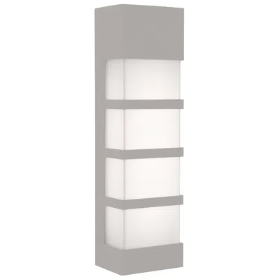 Afx State 17.01" High Textured Grey Led Outdoor Sconce With White Acrylic Shade In Gray