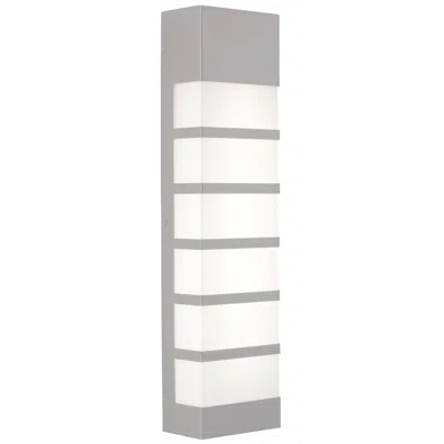 Afx State 24" High Textured Grey Led Outdoor Sconce With White Acrylic Shade In Gray