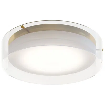 Afx Studio 15.5" Wide Satin Brass Led Ceiling Flush Mount In White