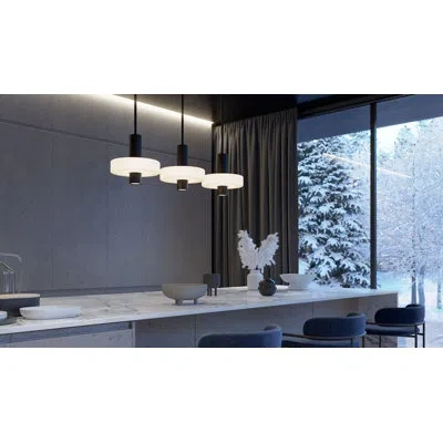 Afx Sydney 3-light Linear Pendant - 120v - 63w - 5 Cct In Black
