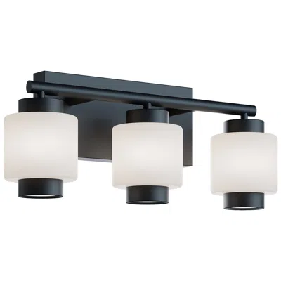 Afx Sydney 7" Wide 3-light Black Led Vanity Light