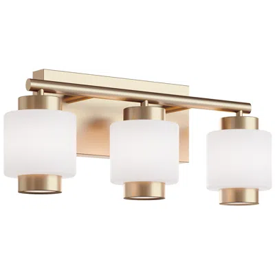 Afx Sydney 7" Wide 3-light Light Antique Brass Led Vanity Light In Gold