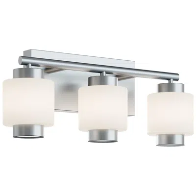 Afx Sydney 7" Wide 3-light Satin Nickel Led Vanity Light