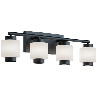 Afx Sydney 7" Wide 4-light Black Led Vanity Light