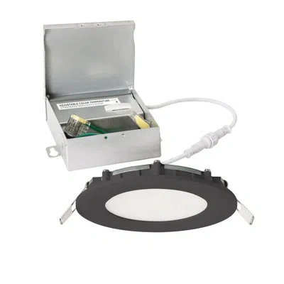 Afx Tuck 4'' Led Flush Mount - Black In Matte Black