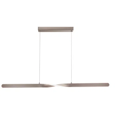 Afx Twist 47 1/2" Wide Satin Nickel Led Linear Pendant In Gold