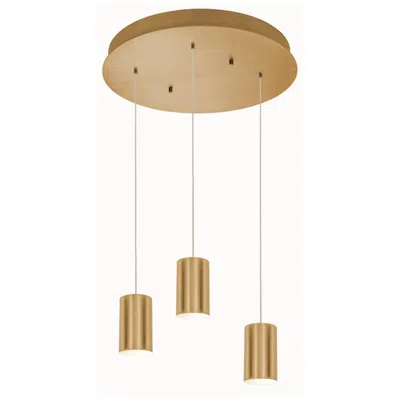 Afx Tyke 18" 3 Light Round Satin Brass Pendant