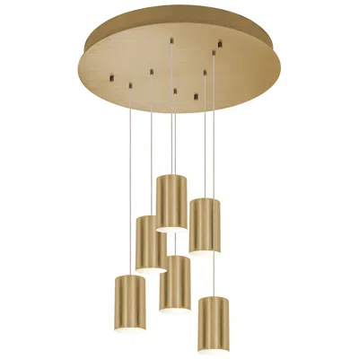 Afx Tyke 24" 6 Light Round Satin Brass Pendant