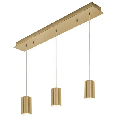 Afx Tyke 36" 3 Light Linear Satin Brass Pendant