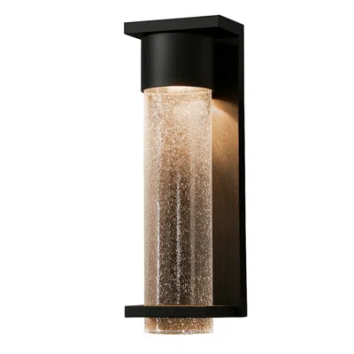 Afx Vasari 17" High Black Led Outdoor Sconce With Clear Seeded Glass Shade