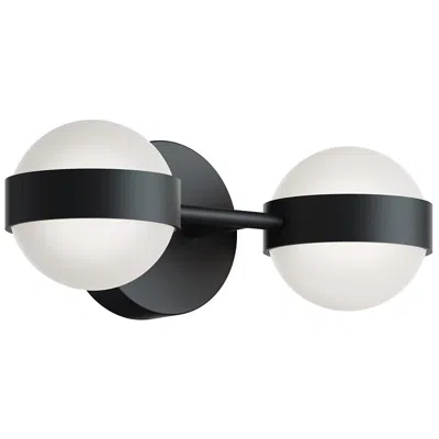 Afx Verona 14" Wide Black Led Vanity With White Acrylic Shade