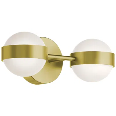 Afx Verona 14" Wide Satin Brass Led Vanity With White Acrylic Shade