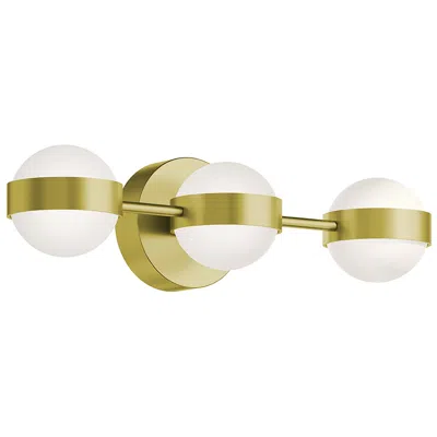 Afx Verona 22" Wide Satin Brass Led Vanity With White Acrylic Shade