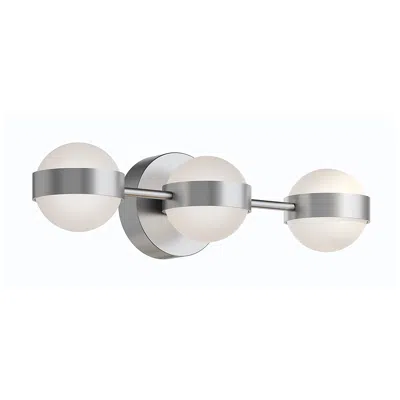 Afx Verona 22" Wide Satin Nickel Led Vanity With White Acrylic Shade In Silver