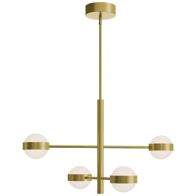 Afx Verona 30" Wide 4-light Light Antique Brass Finish Led Pendant Light In Gold