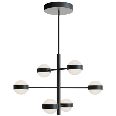 Afx Verona 30" Wide 6-light Black Finish Led Pendant Light