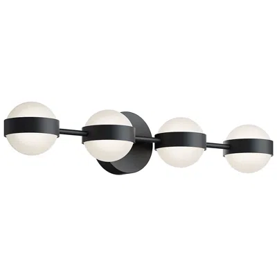 Afx Verona 30" Wide Black Led Vanity With White Acrylic Shade
