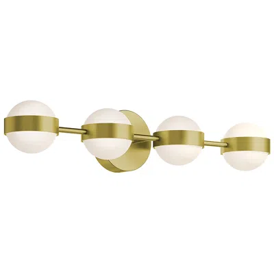 Afx Verona 30" Wide Satin Brass Led Vanity With White Acrylic Shade