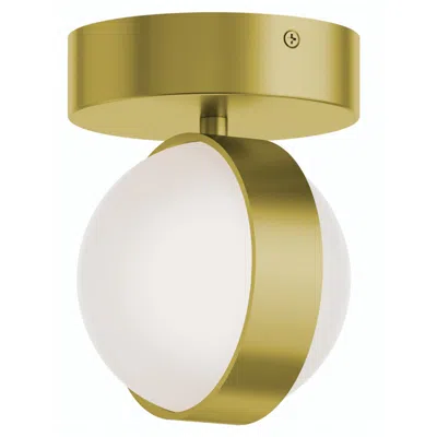 Afx Verona 5" Wide Light Antique Brass Ceiling Light With White Acrylic Sh In Gold