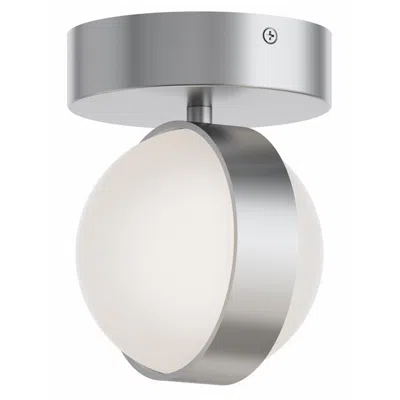 Afx Verona 5" Wide Satin Nickel Flush Ceiling Light With White Acrylic Sha