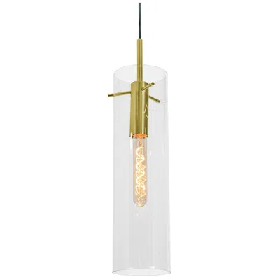 Afx Vista 4.7" Wide Light Antique Brass Pendant With Clear Glass Shade