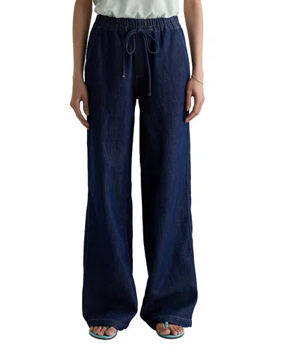 Ag Adria Cinched Low Rise Wide Leg Jeans In Napa In Blue