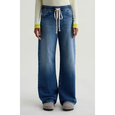 Ag Adria Drawstring Low Rise Wide Leg Jeans In Copenhen