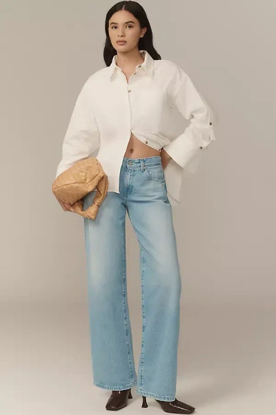Ag Adria Low-rise Wide-leg Jeans In Blue