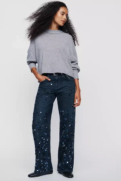 Ag Adria Low Rise Wide Leg Jeans In Blue