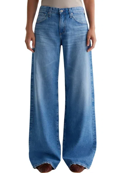 Ag Adria Low-rise Wide Leg Jeans In Flashback In Blue