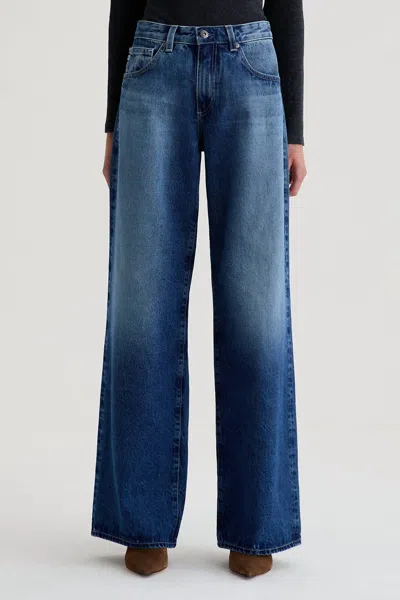 Ag Adria Low Rise Wide Leg Jeans In Ojai In Blue