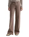 Ag Adria Low Rise Wide Leg Jeans In Sulfur Taupe Gray In Brown