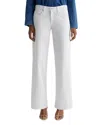 Ag Adria Mid Rise Wide Leg Jeans In Gallery White In Gallery White