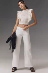 Ag Adria Mid-rise Wide-leg Jeans In White